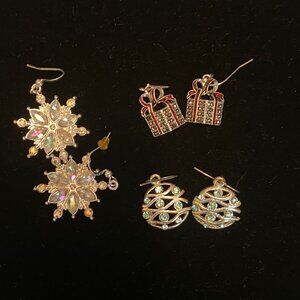 Christmas earrings 3 pair